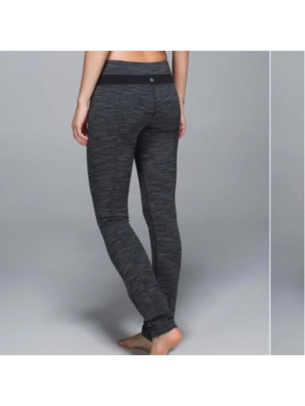 Lululemon Skinny Groove Pant Diamond Jacquard Space Dye Black Deep Coal / Black